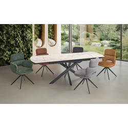 PETITE TABLE DE CUISINE EN CÉRAMIQUE EXTENSIBLE CALYPSO