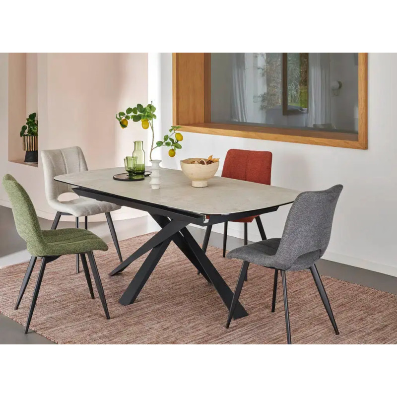 TABLE CÉRMIQUE EXTENSIBLE VOLTA ANGLES ARRONDIS