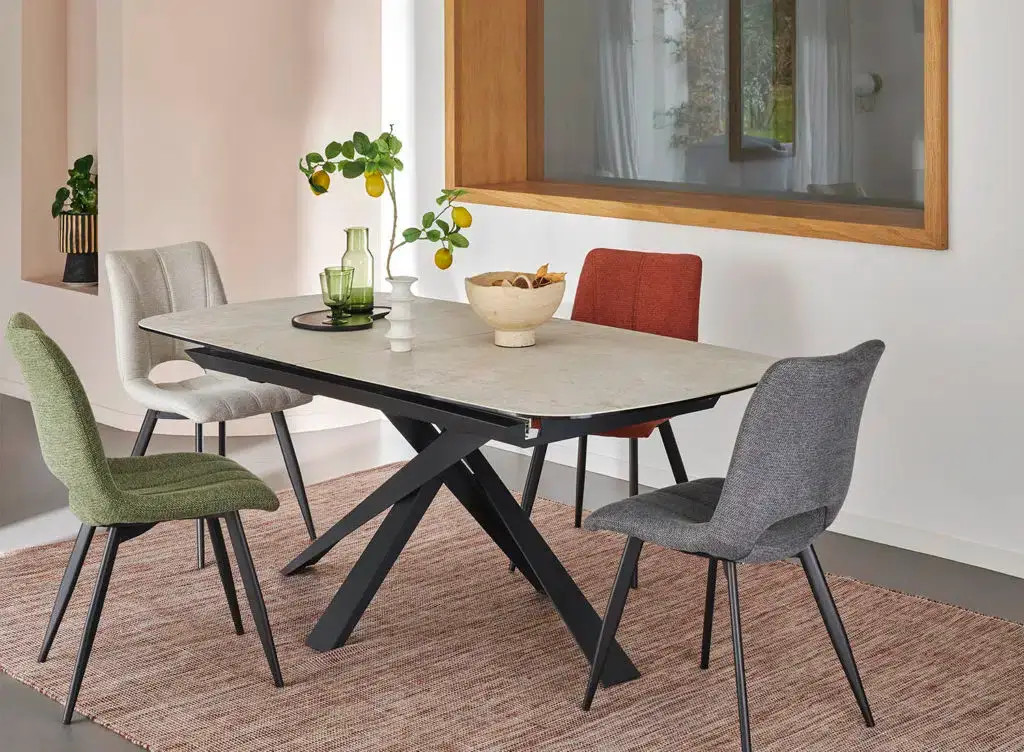 TABLE CÉRMIQUE EXTENSIBLE VOLTA ANGLES ARRONDIS