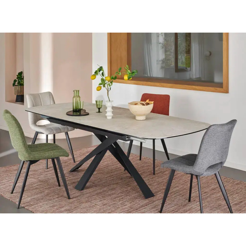 TABLE CÉRMIQUE EXTENSIBLE VOLTA ANGLES ARRONDIS