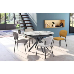 PETITE TABLE EN CÉRAMIQUE EXTENSIBLE OVALE NYMPHEA