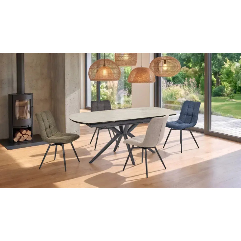 PETITE TABLE EN CÉRAMIQUE EXTENSIBLE OVALE NYMPHEA