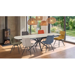 PETITE TABLE EN CÉRAMIQUE EXTENSIBLE OVALE NYMPHEA