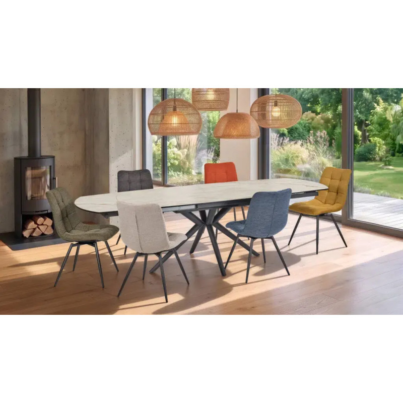 PETITE TABLE EN CÉRAMIQUE EXTENSIBLE OVALE NYMPHEA
