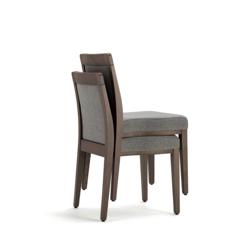 CHAISE EN BOIS EMPILABLE GARNIE OPERA BOHEME