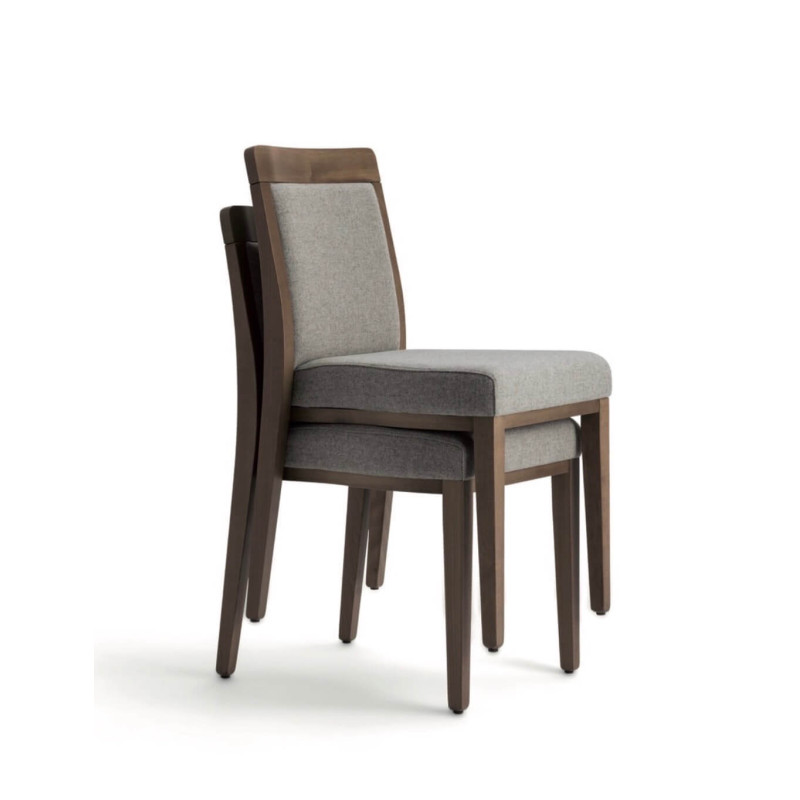 CHAISE EN BOIS EMPILABLE GARNIE OPERA BOHEME