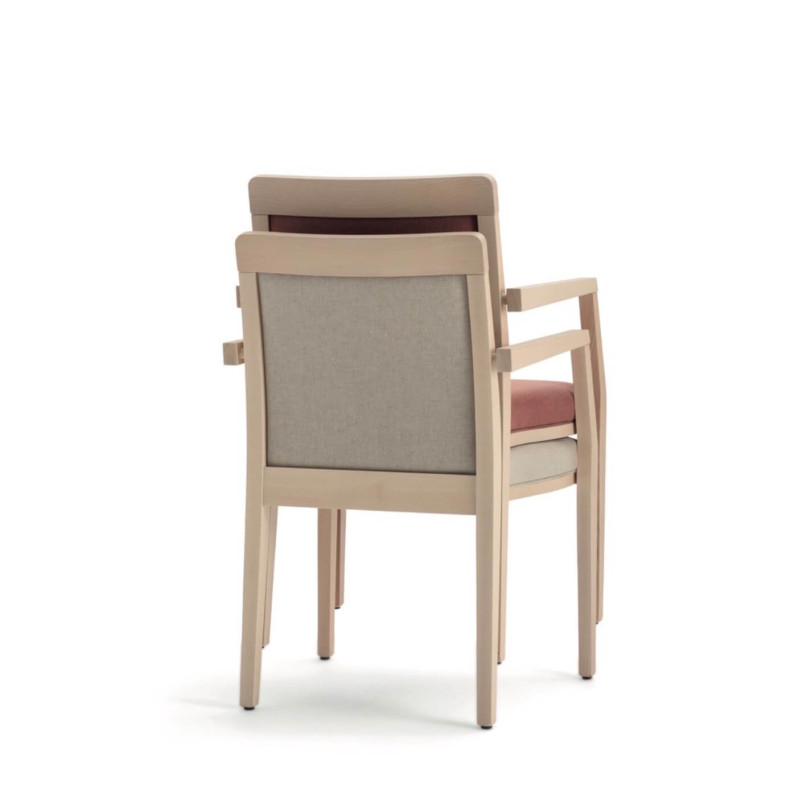 FAUTEUIL EN BOIS EMPILABLE GARNIE OPERA BOHEME