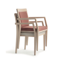 FAUTEUIL EN BOIS EMPILABLE GARNIE OPERA BOHEME