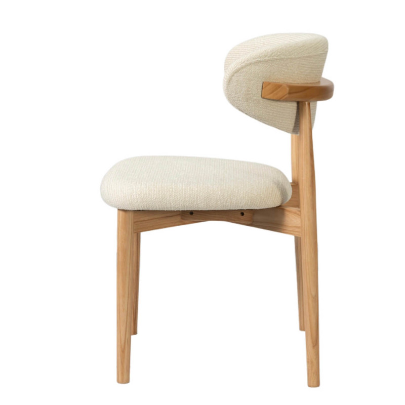 CHAISE EN FRÊNE ET TISSU SCANDINAVE CLARA
