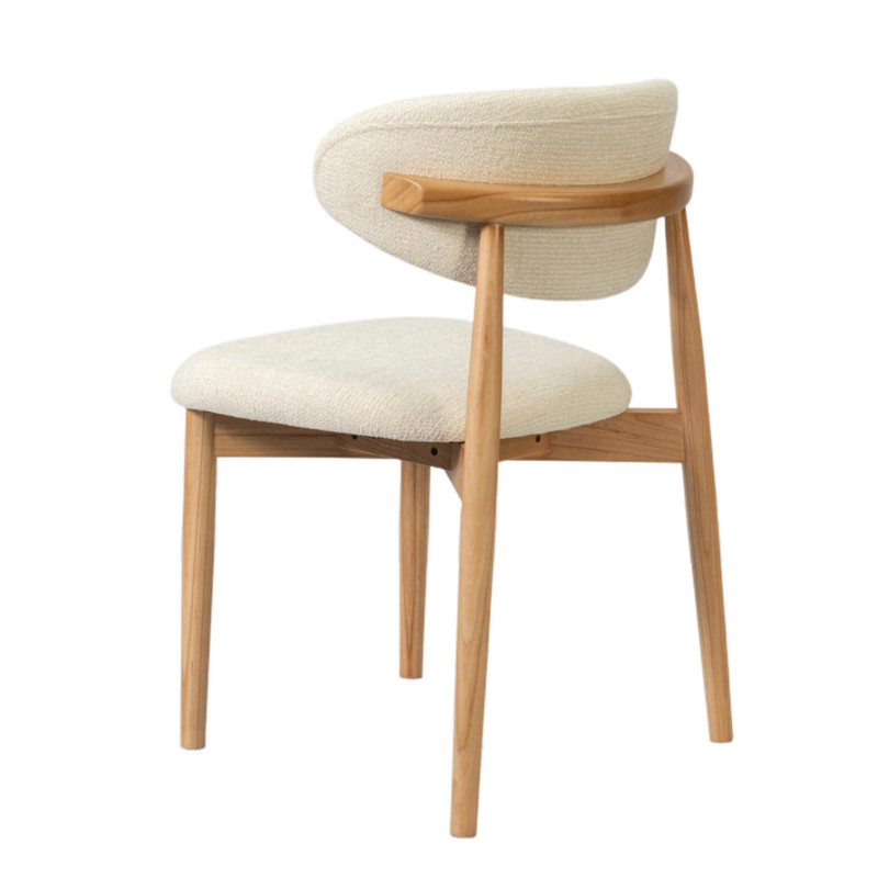 CHAISE EN FRÊNE ET TISSU SCANDINAVE CLARA