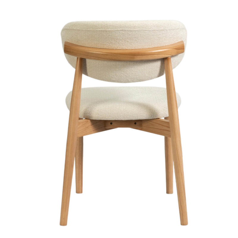 CHAISE EN FRÊNE ET TISSU SCANDINAVE CLARA