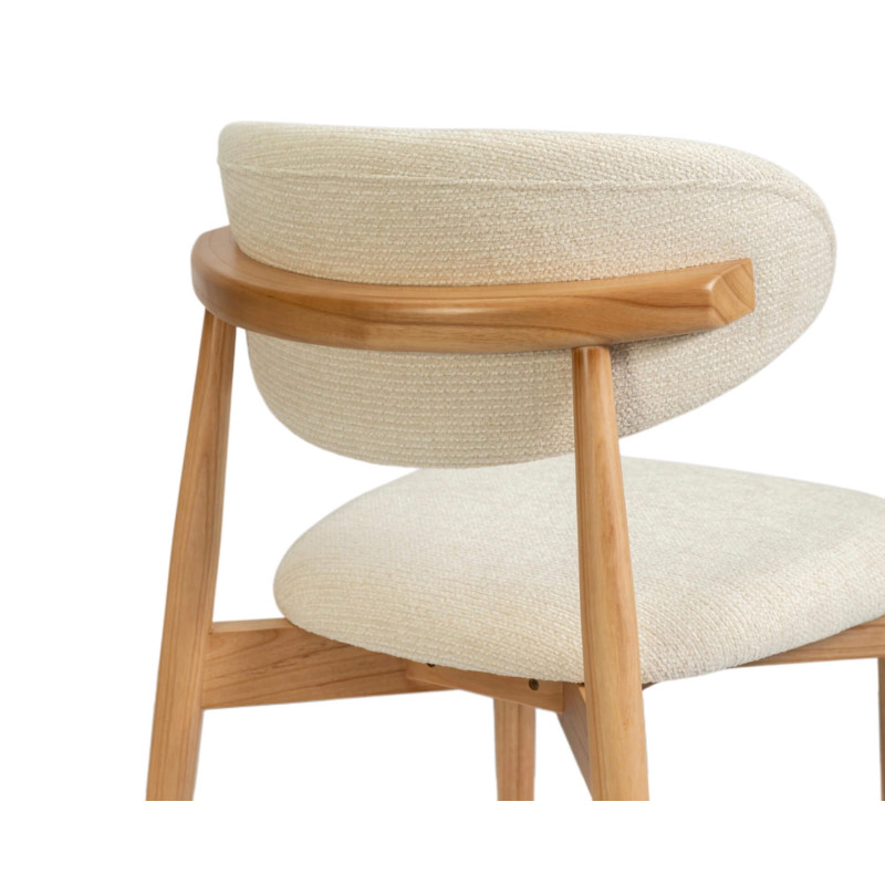 CHAISE EN FRÊNE ET TISSU SCANDINAVE CLARA