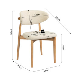 CHAISE EN FRÊNE ET TISSU SCANDINAVE CLARA