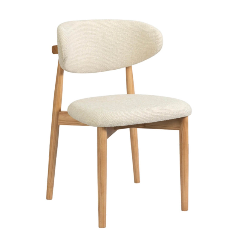 CHAISE EN FRÊNE ET TISSU SCANDINAVE CLARA