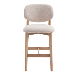 CHAISE D'ÎLOT EN CHÊNE ET TISSU SCANDINAVE CARMEN