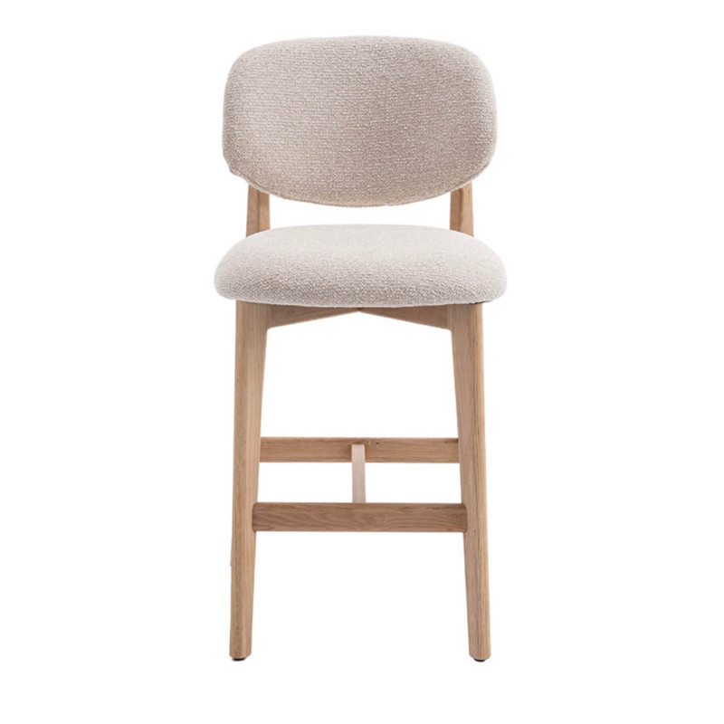 CHAISE D'ÎLOT EN CHÊNE ET TISSU SCANDINAVE CARMEN