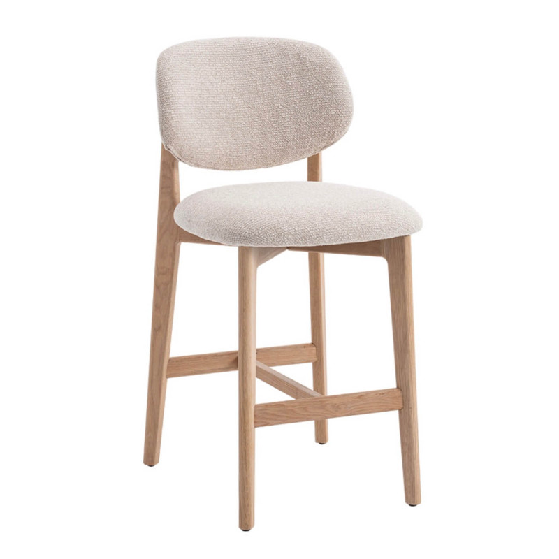 CHAISE D'ÎLOT EN CHÊNE ET TISSU SCANDINAVE CARMEN