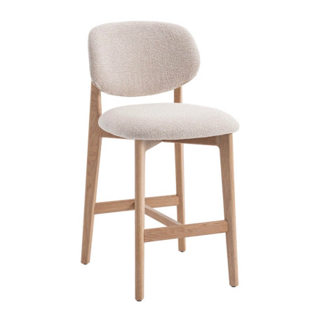 CHAISE D'ÎLOT EN CHÊNE ET TISSU SCANDINAVE CARMEN