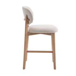 CHAISE D'ÎLOT EN CHÊNE ET TISSU SCANDINAVE CARMEN