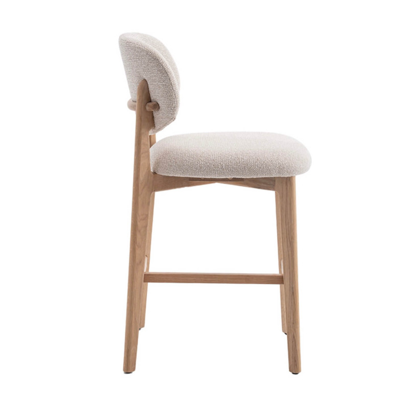 CHAISE D'ÎLOT EN CHÊNE ET TISSU SCANDINAVE CARMEN