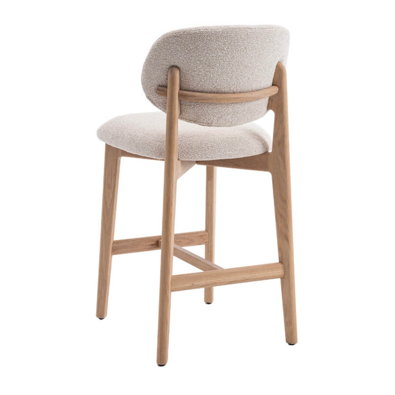 CHAISE D'ÎLOT EN CHÊNE ET TISSU SCANDINAVE CARMEN