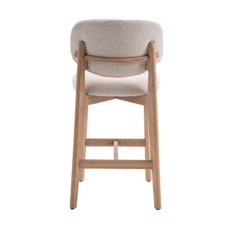 CHAISE D'ÎLOT EN CHÊNE ET TISSU SCANDINAVE CARMEN