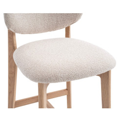 CHAISE D'ÎLOT EN CHÊNE ET TISSU SCANDINAVE CARMEN