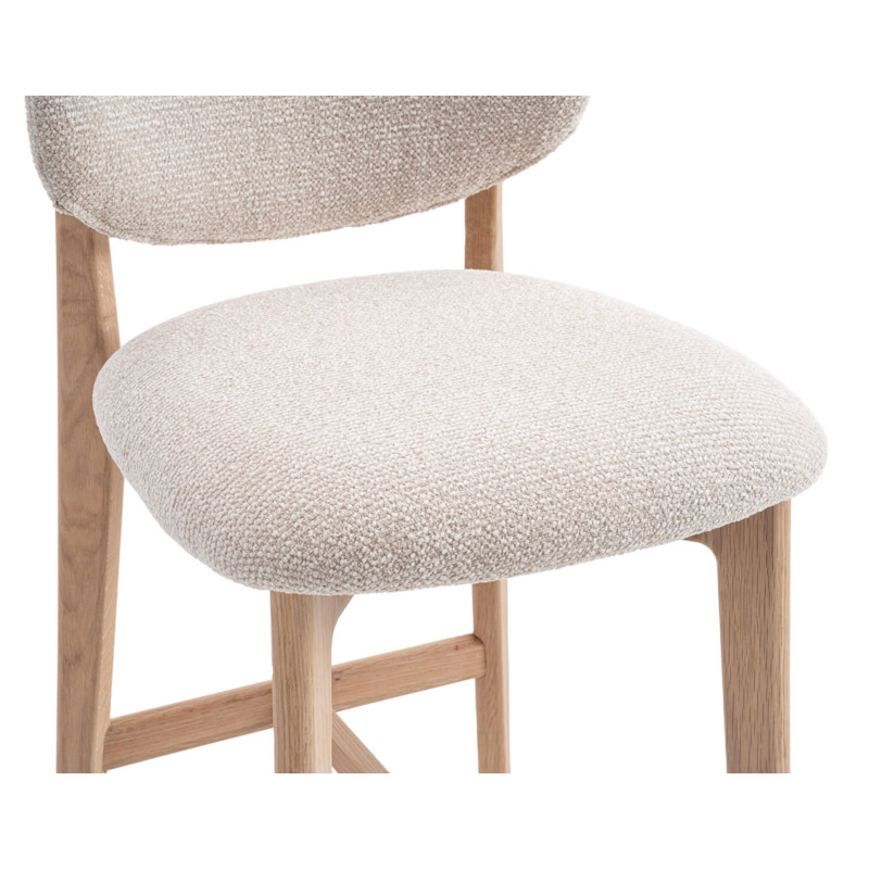 CHAISE D'ÎLOT EN CHÊNE ET TISSU SCANDINAVE CARMEN