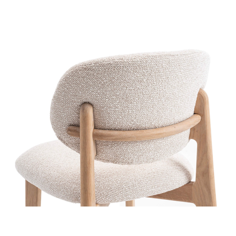 CHAISE D'ÎLOT EN CHÊNE ET TISSU SCANDINAVE CARMEN