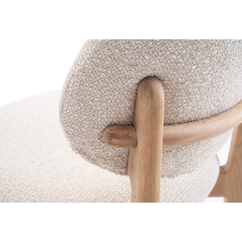 CHAISE D'ÎLOT EN CHÊNE ET TISSU SCANDINAVE CARMEN
