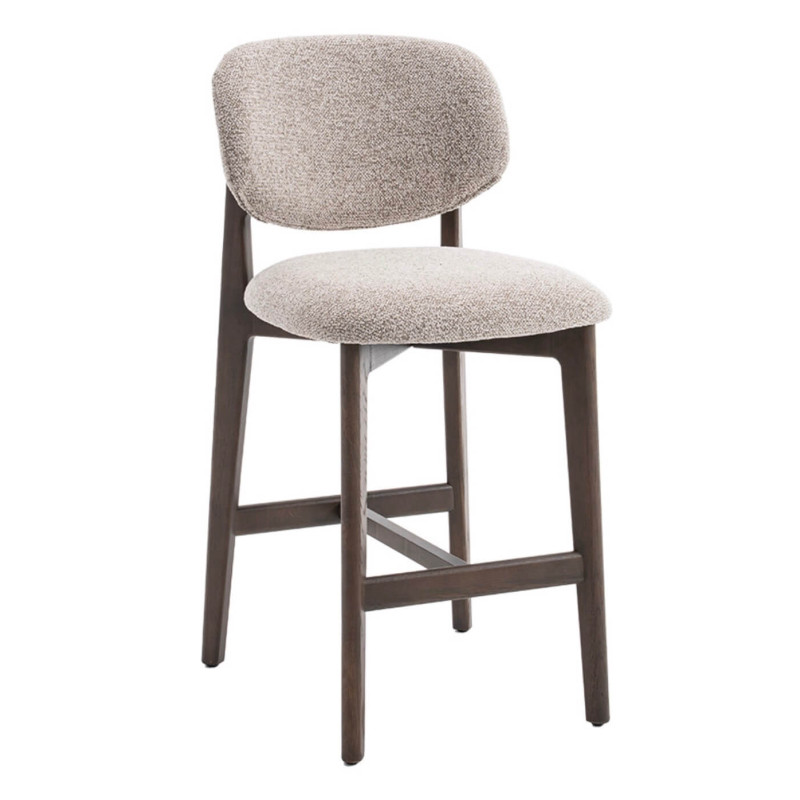CHAISE D'ÎLOT EN CHÊNE ET TISSU SCANDINAVE CARMEN