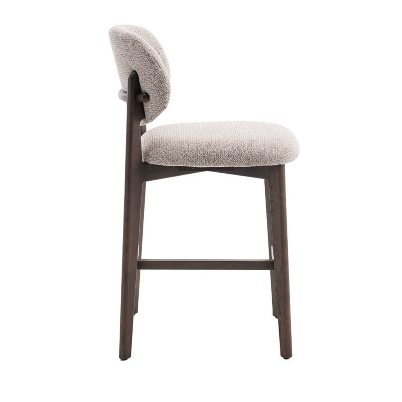 CHAISE D'ÎLOT EN CHÊNE ET TISSU SCANDINAVE CARMEN