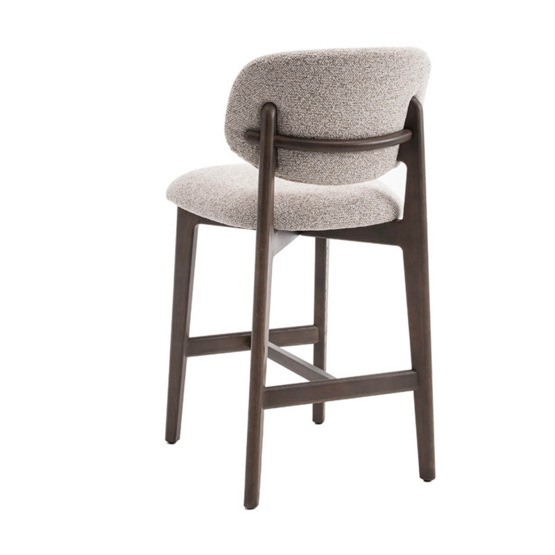 CHAISE D'ÎLOT EN CHÊNE ET TISSU SCANDINAVE CARMEN