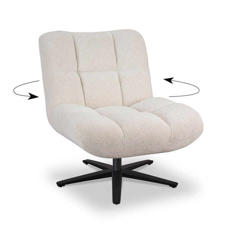 FAUTEUIL LOUNGE PIEDS ÉTOILE ANGELO