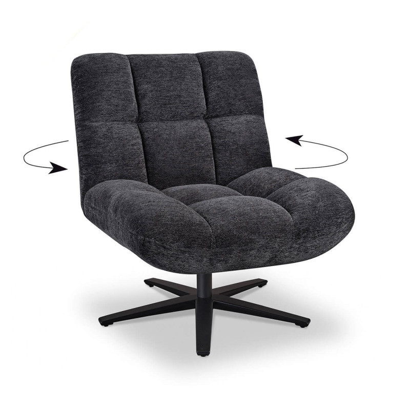 FAUTEUIL LOUNGE PIEDS ÉTOILE ANGELO
