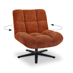FAUTEUIL LOUNGE PIEDS ÉTOILE ANGELO