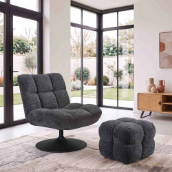 REPOSE-PIEDS POUF EN TISSU RETRO ANGELO