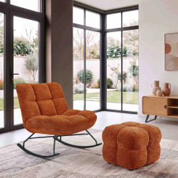 REPOSE-PIEDS POUF EN TISSU RETRO ANGELO