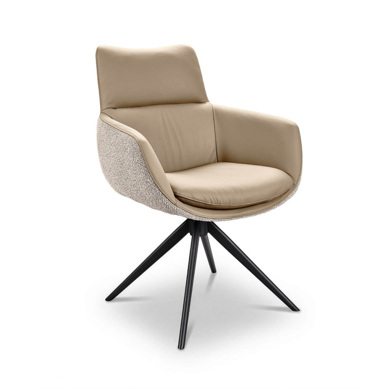 FAUTEUIL MODERNE EN CUIR ET TISSU EMMY