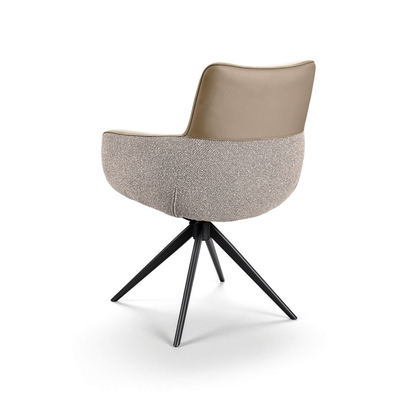 FAUTEUIL MODERNE EN CUIR ET TISSU EMMY