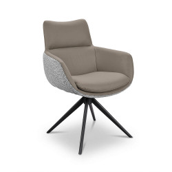 FAUTEUIL MODERNE EN CUIR ET TISSU EMMY