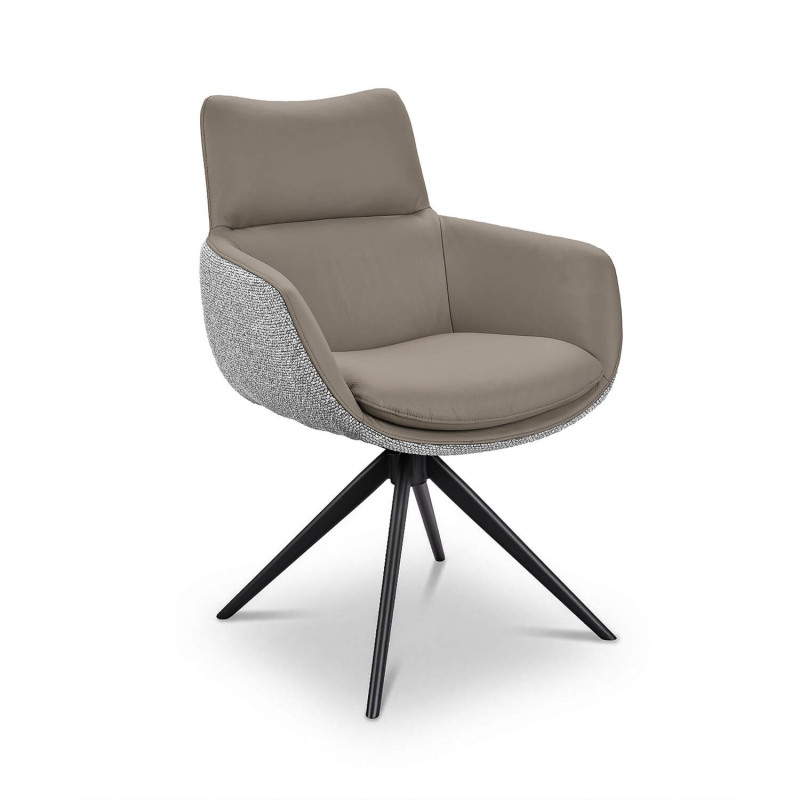 FAUTEUIL MODERNE EN CUIR ET TISSU EMMY