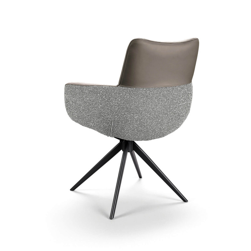FAUTEUIL MODERNE EN CUIR ET TISSU EMMY