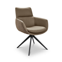 FAUTEUIL MODERNE EN CUIR ET TISSU EMMY