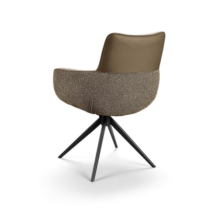 FAUTEUIL MODERNE EN CUIR ET TISSU EMMY