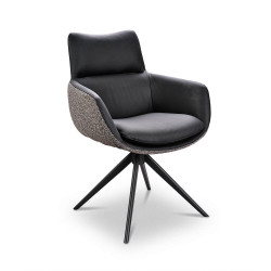 FAUTEUIL MODERNE EN CUIR ET TISSU EMMY