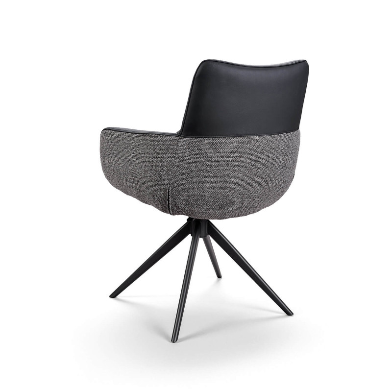 FAUTEUIL MODERNE EN CUIR ET TISSU EMMY