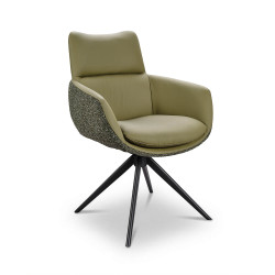 FAUTEUIL MODERNE EN CUIR ET TISSU EMMY