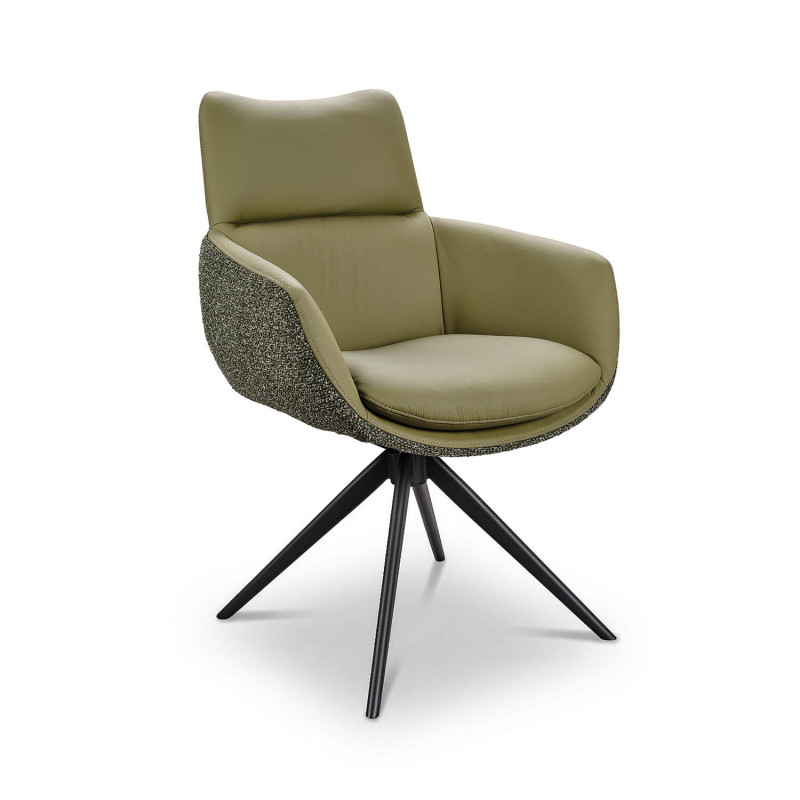 FAUTEUIL MODERNE EN CUIR ET TISSU EMMY