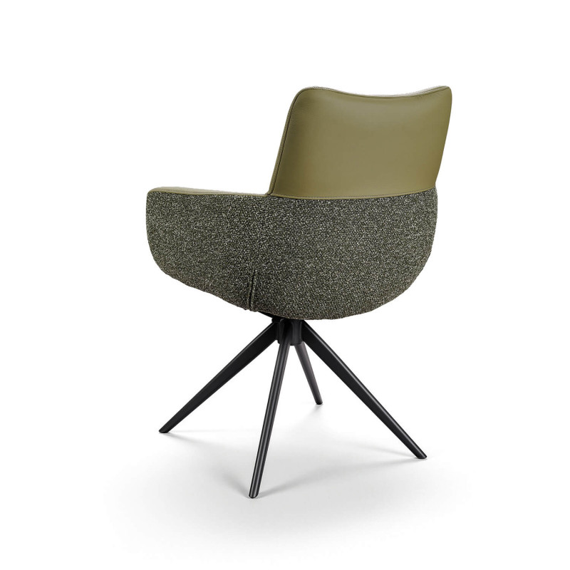 FAUTEUIL MODERNE EN CUIR ET TISSU EMMY